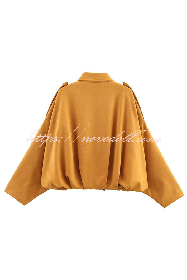 Fashion Lapel Long-sleeved Casual Bomber Jacket