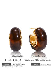 Stylish and Luxurious Titanium Steel Resin Earrings