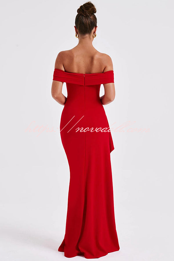 Sexy Lady Off Shoulder High Slit Maxi Dress