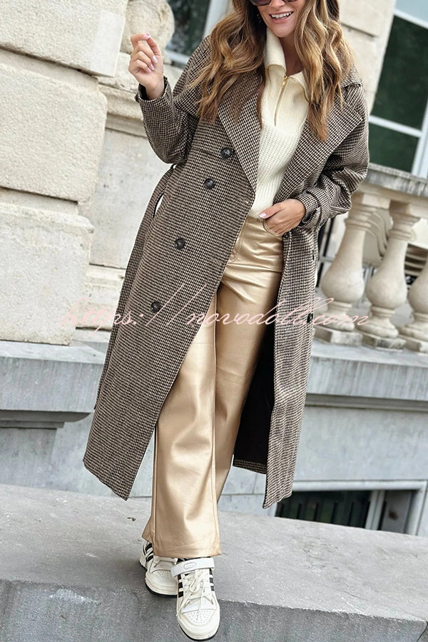 Stylish Metallic Fabric Pocket Casual Straight Wide-Leg Pants