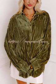 Solid Color Velvet Light-sensitive Drape Loose Shirt