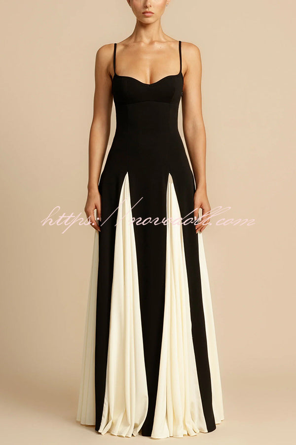 Timeless Elegance Panelled Tulle A-line Slip Maxi Dress