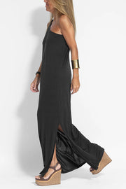 Flawless and Free One Shoulder Relaxed Slit Maxi Dress