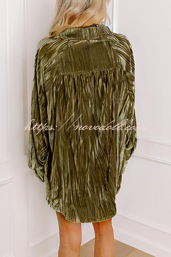 Solid Color Velvet Light-sensitive Drape Loose Shirt