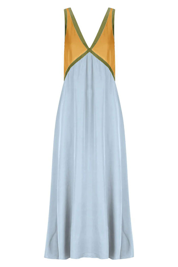 Perfect for Summer Weddings Satin Contrast Colour Relaxed Maxi Dress