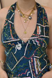 Fashion Sequined Casual V-neck Backless Slim Vest