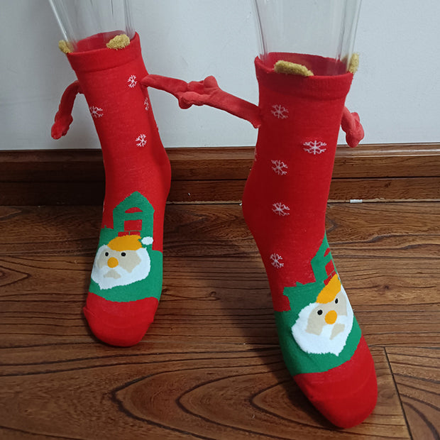 Christmas Cute Couple Magnetic Socks