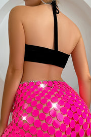 Sexy Sparkling Sequined Hollow Skirt