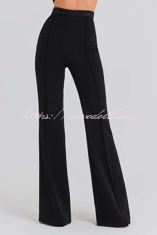 Women Power High Rise Side Zipper Flare Slim Fit Pants