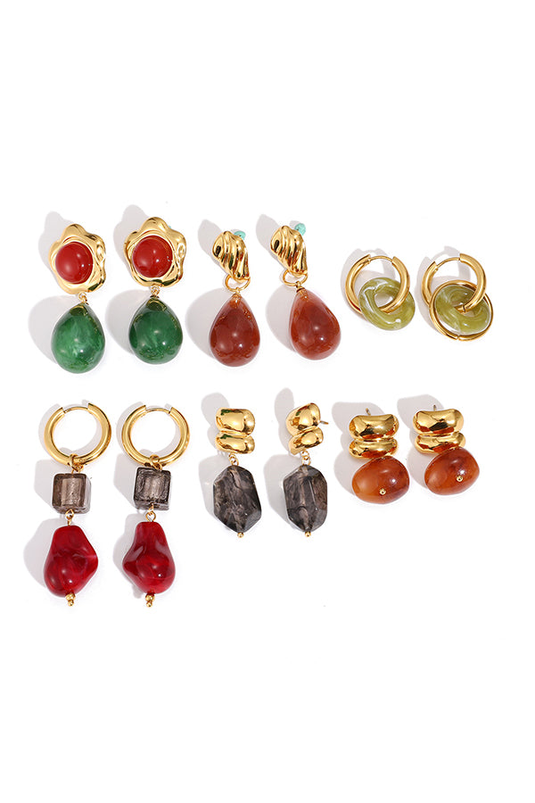 Stylish and Exquisite Titanium Steel Resin Earrings