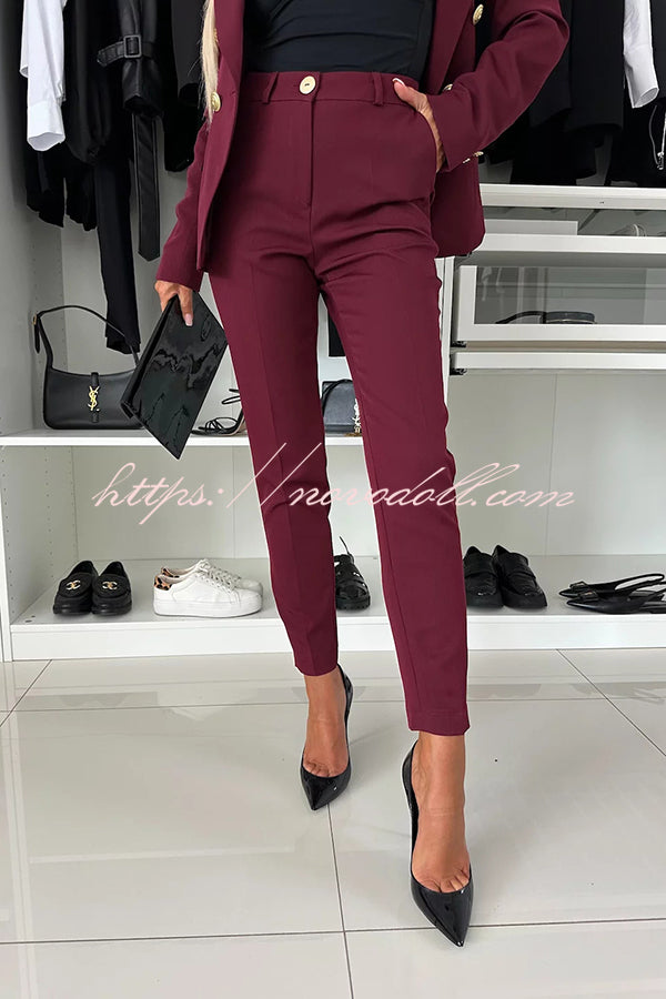 Feeling of Confidence High Rise Pocketed Tapered Pants