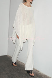 Sunny Somewhere Knit Batwing Sleeve Loose Cover-up Cape