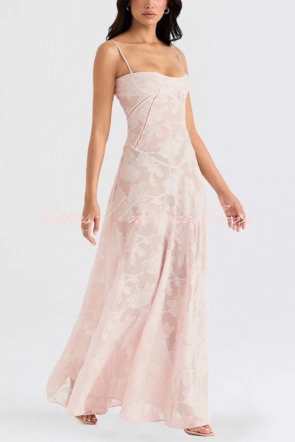 Fashion Sexy Suspenders See-through Holiday Slim Maxi Dress