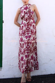 Unique Printed Fashion One Shoulder Casual Maxi Dress