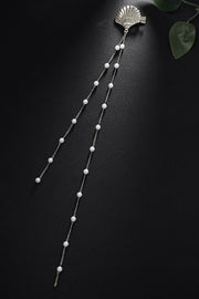 Elegant Pearl Tassel Shell Hairpin