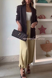 City Phantom Button Up Long Sleeve Lapel Loose Blazer