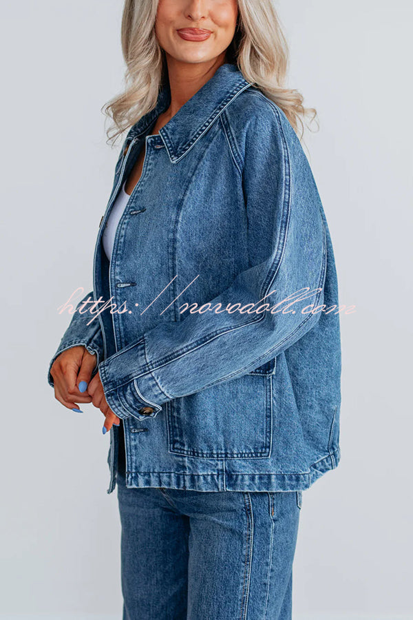 Stylish Single-breasted Casual Pocket Denim Jacket