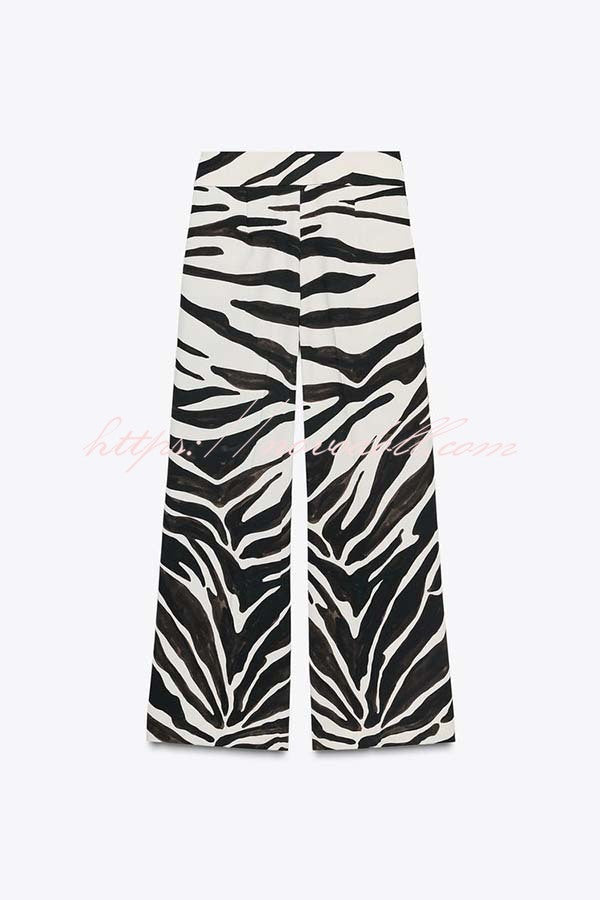 Breath of Freedom Animal Print High Rise Pocketed Wide Leg Pants