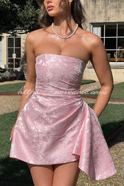 Jacquard Elegant Off-shoulder Backless Fitted Mini Dress
