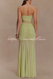 Fashion Lace Splicing Sexy Sleeveless Off-shoulder Slim Maxi Dress