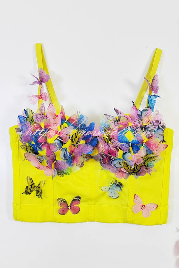 Butterfly Embellished Sexy Sling Backless Top