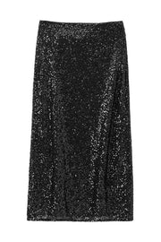 Crushing on You Sequin High Rise Wrap Tie-up Slit Midi Skirt