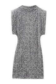 Fashionable Sequined Round Neck Sleeveless Slim-fit Mini Dress