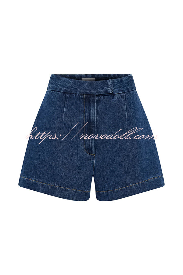 Abel Denim High Waist Relaxed Fit Shorts