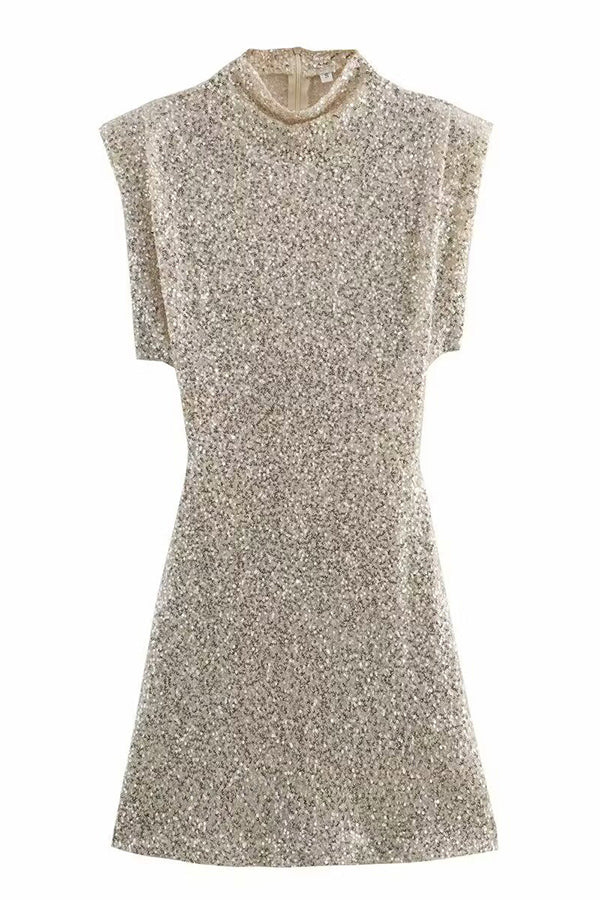 Adorable Sexy Vibes Sequin Wide Sleeve Mini Dress