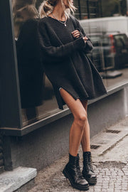 Cup of Cozy Knit Oversized Slit Side Sweater