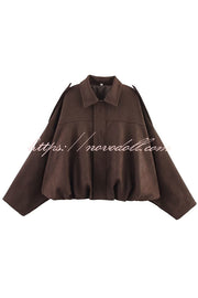Fashion Lapel Long-sleeved Casual Bomber Jacket
