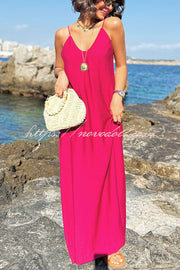 Sunny Beach Straps Unique Beaded Detail Backless Slit Maxi Dress