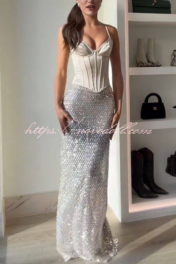 The Great Gatsby Satin Sweetheart Neck Corset Back Lace-up Tank