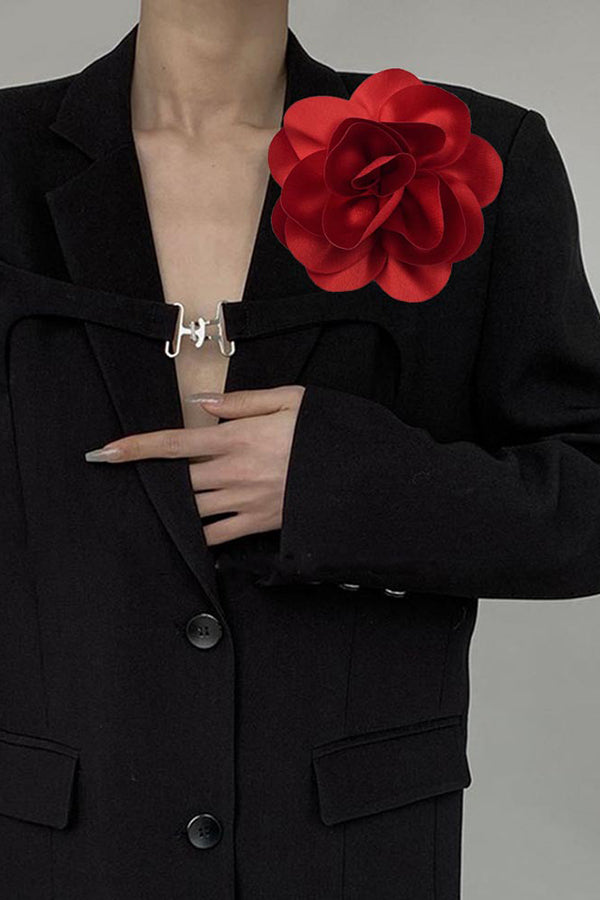 Satin Fabric Flower All-match Brooch