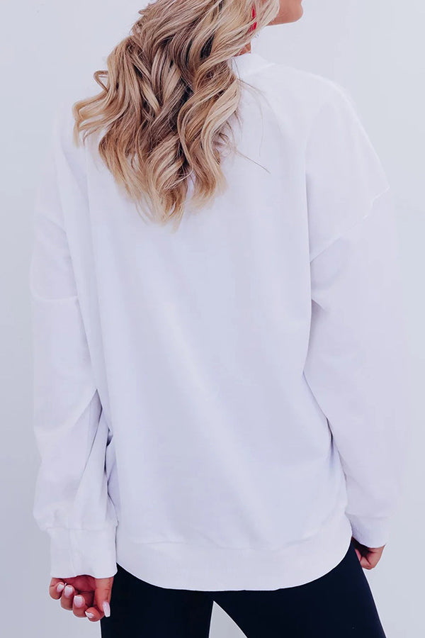 Christmas Gift Sequin Loose Casual Long Sleeve Sweatshirt